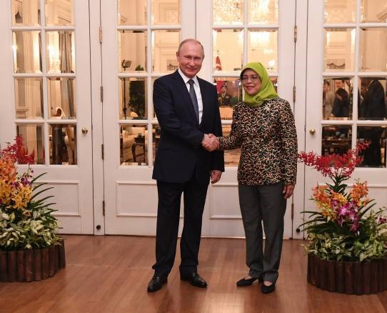 استقبال خانم رئیس جمهور از پوتین / تصاویر