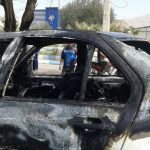 آتش زدن خودرو در مقابل دادگستری مازندران