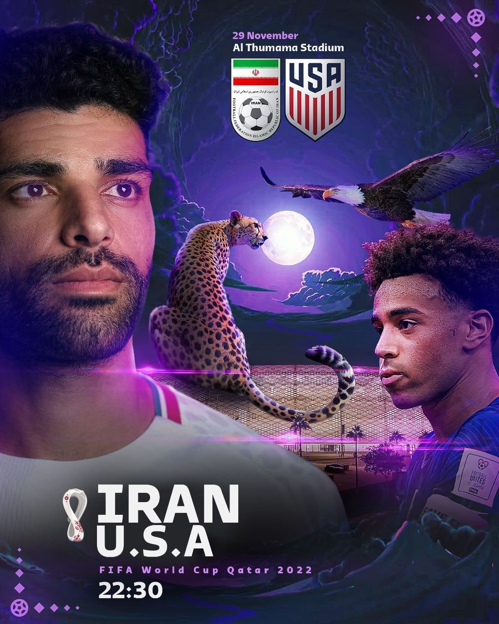 پوستر رسمی بازی ایران – آمریکا منتشر شد